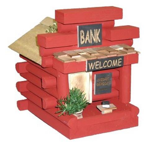 Bank Log Cabin Bird Feeder