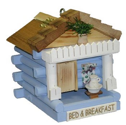 Bed and Breakfast Log Cabin Bird Feeder