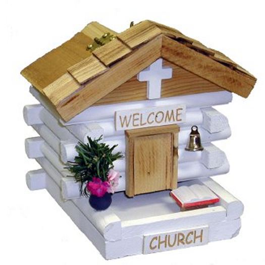 Church Log Cabin Bird Feeder