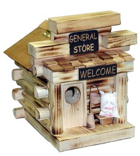 General Store Log Cabin Birdhouse