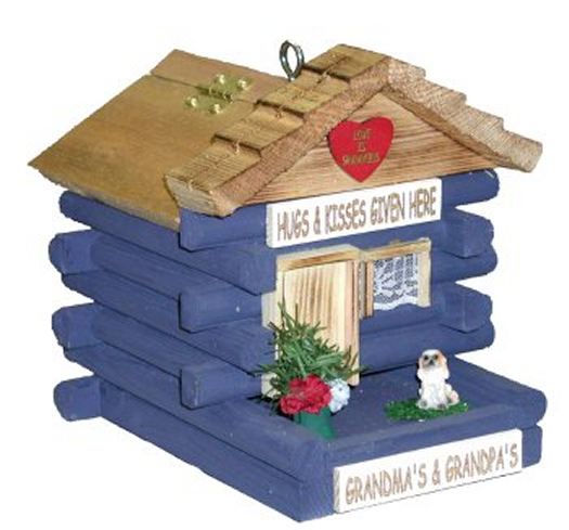 Grandma's and Grandpa's House Log Cabin Bird Feeder
